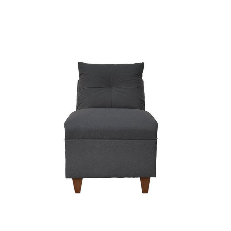 Butaca Mateo Chenille Grafito Pata Madera 1C-0