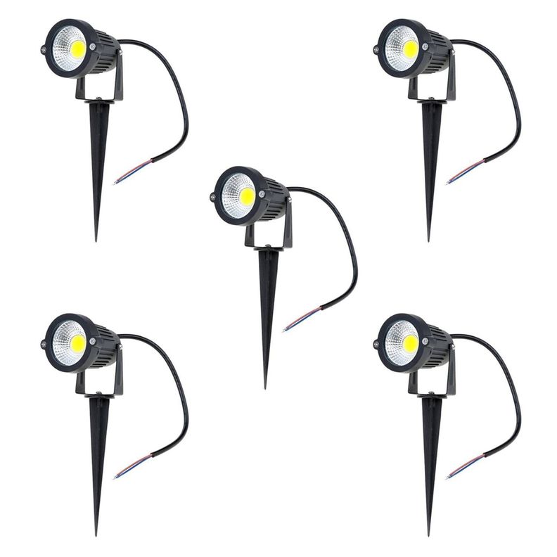 Pack 5 Foco LED Estaca Jardín 6W RGB-0