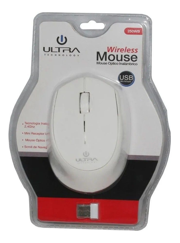 Mouse Ultra optico inalambrico blanco-1