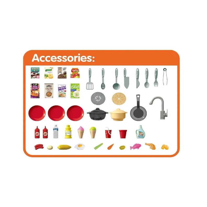 Cocina de juguete didáctica 85 piezas 83 cms alto-2
