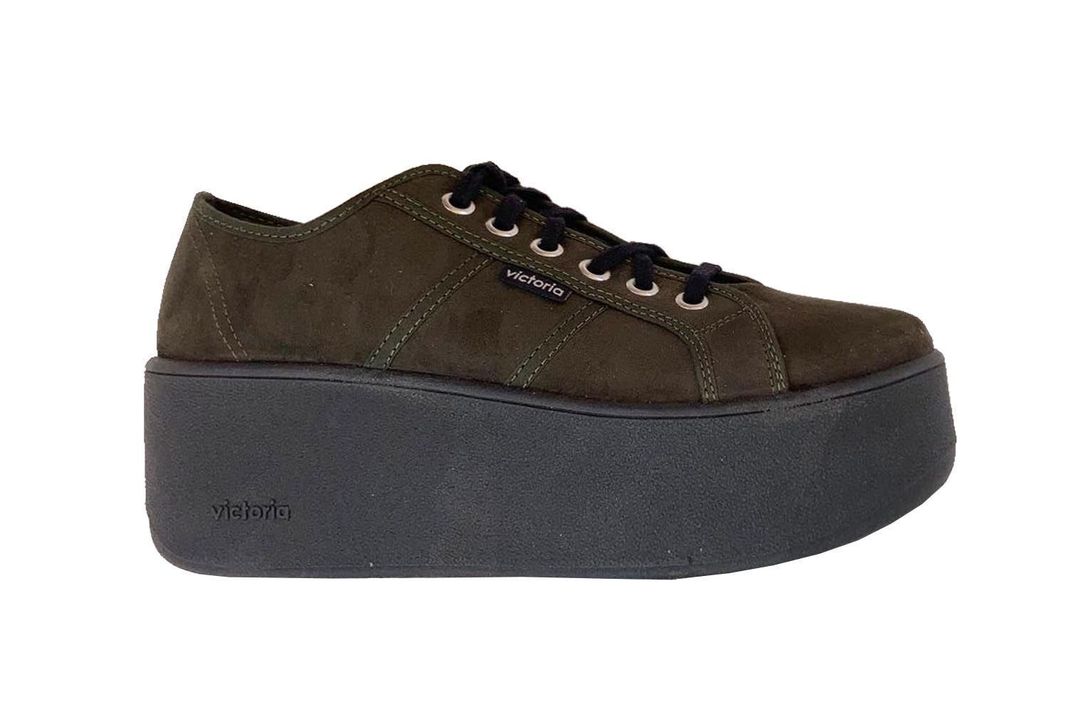 Zapatilla Victoria Plataforma Kaki 7 Cm-0