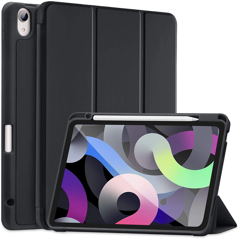 Carcasa Smart Cover Para iPad Air 4 5 10.9 Con Ranura Lapiz / Negro-0