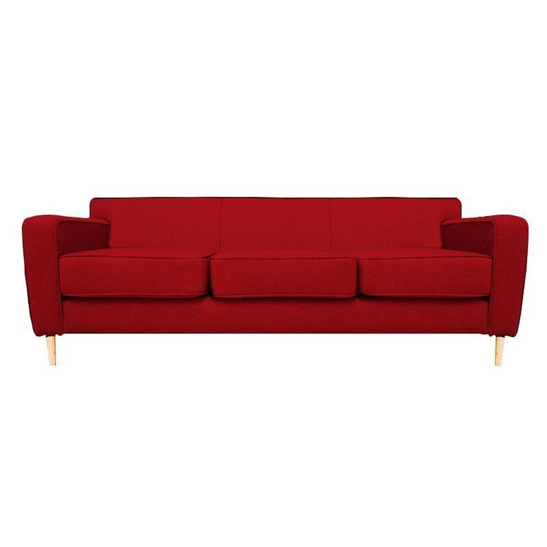 Sofa Lilen Felpa Rojo 3 Cuerpos
