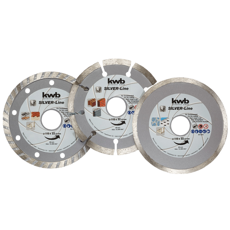Pack 3 Disco Diamantado Turbo Segmentado 115mm Kwb