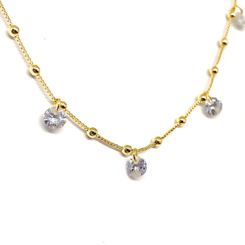 Collar Choker 11 Circones Enchapado Oro 18K-1