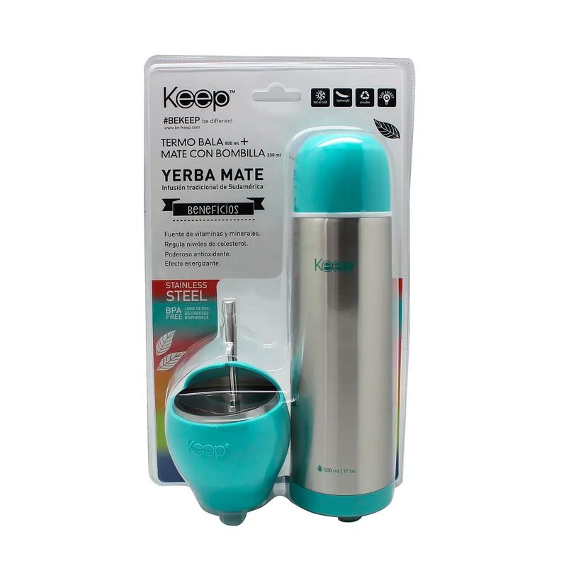 Set Para Mate: Incluye Termo y Matero Rosado - Keep-14