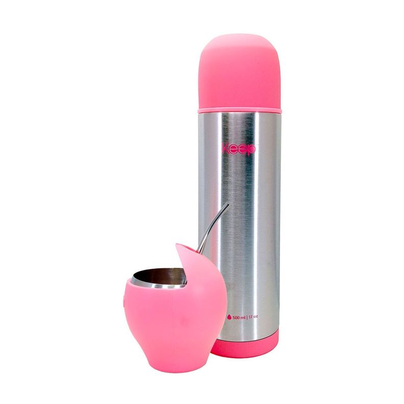 Set Para Mate: Incluye Termo y Matero Rosado - Keep-12