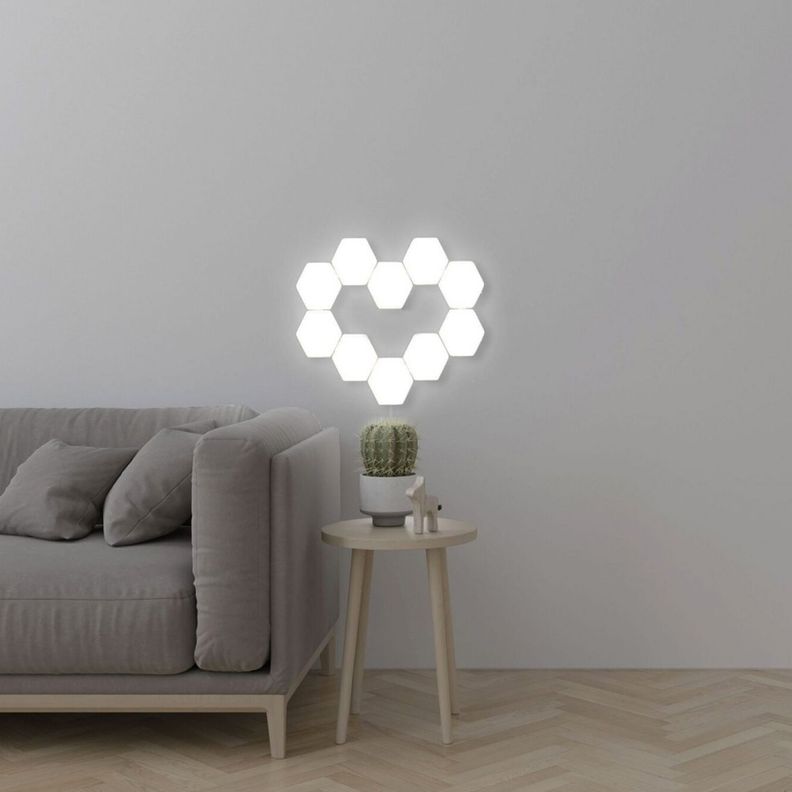 SET DE 6 LUCES HEXAGONALES LED RGB CON CONTROL-2