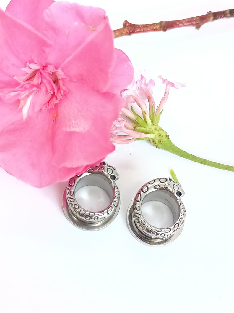 Aros Expansores Oreja Tribal Leopardo Cheeta 10 mm hipoalergenico Tunel Plug-4