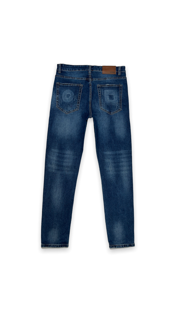 Jeans Hombre Skinny Azul Focalizado Suave Drimen Destroyer-7