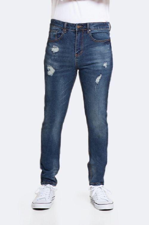 Jeans Hombre Skinny Azul Focalizado Suave Drimen Destroyer-0