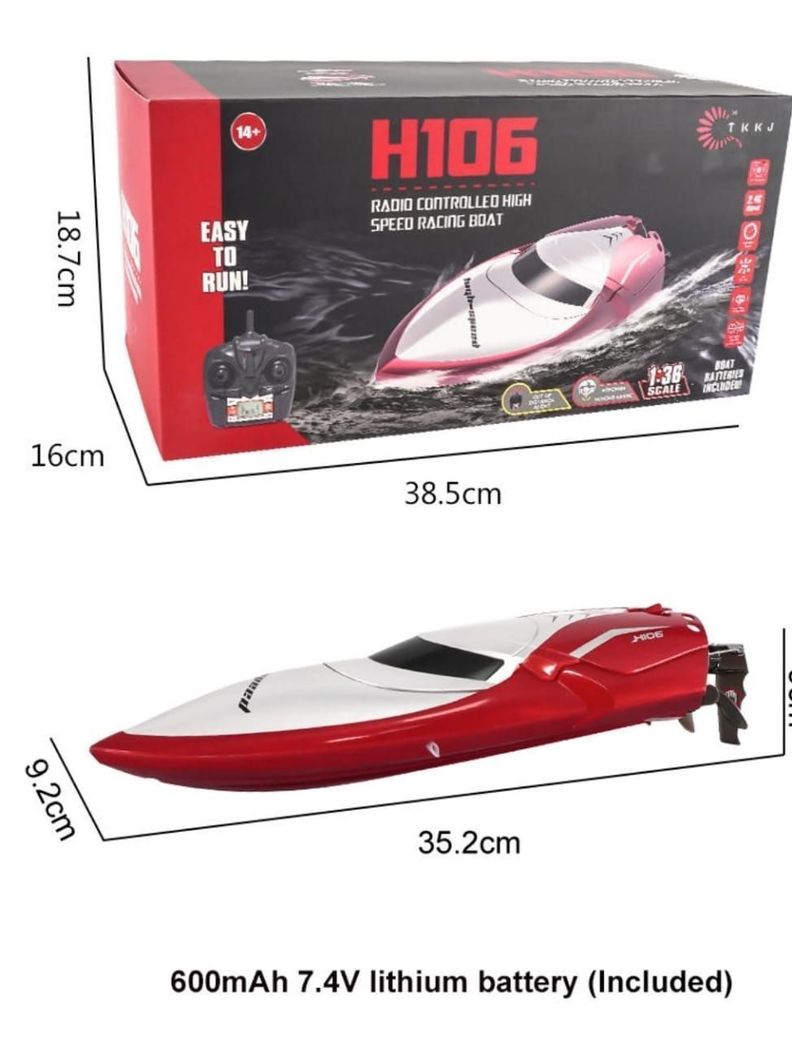 Lancha Bote Barco H106, Control Remoto 2,4 Ghz-2