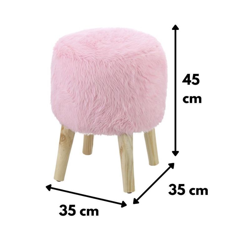Pouf Bird Rosado Piel Sintética 35x35x45 Cm Máxima Design-2