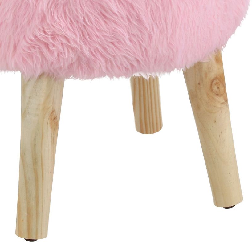 Pouf Bird Rosado Piel Sintética 35x35x45 Cm Máxima Design-3