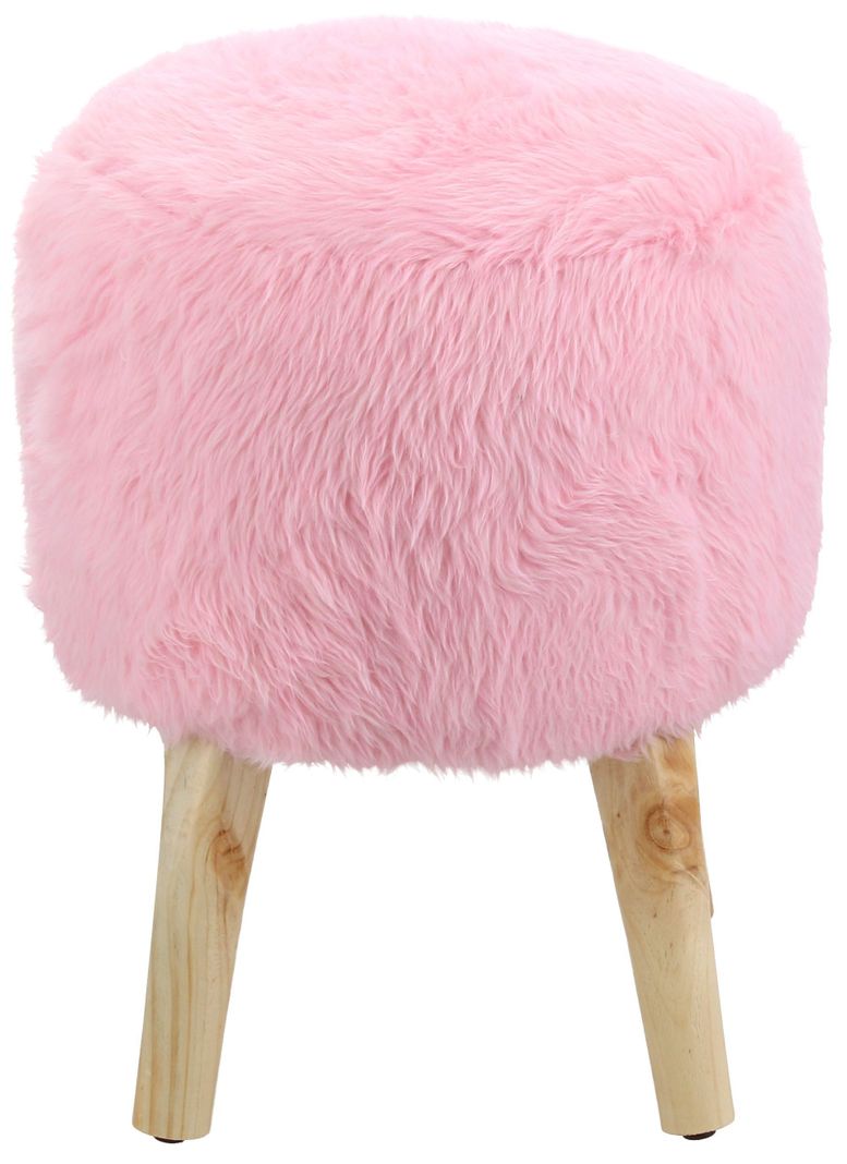 Pouf Bird Rosado Piel Sintética 35x35x45 Cm Máxima Design-0