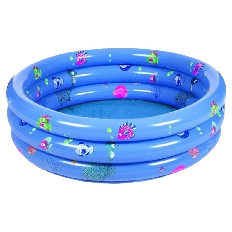 PISCINA INFLABLE 3 AROS COLORES 90X25 CMS-0