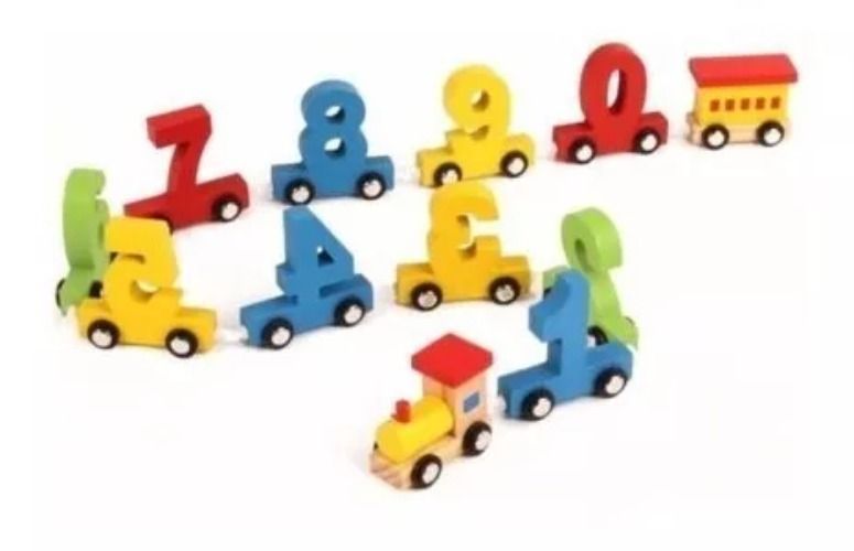 Tren De Números Didácticos De Madera Para Niños Aprendizaje-1