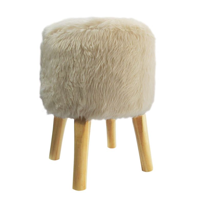 Pouf Bird Crudo Piel Sintética 35x35x45 cm-1