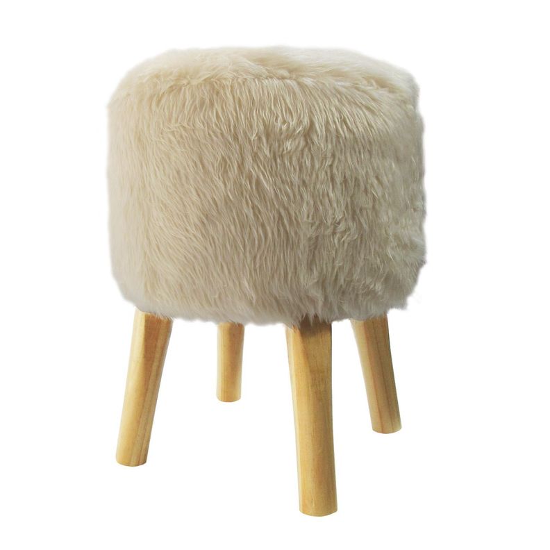 Pouf Bird Crudo Piel Sintética 35x35x45 cm-2