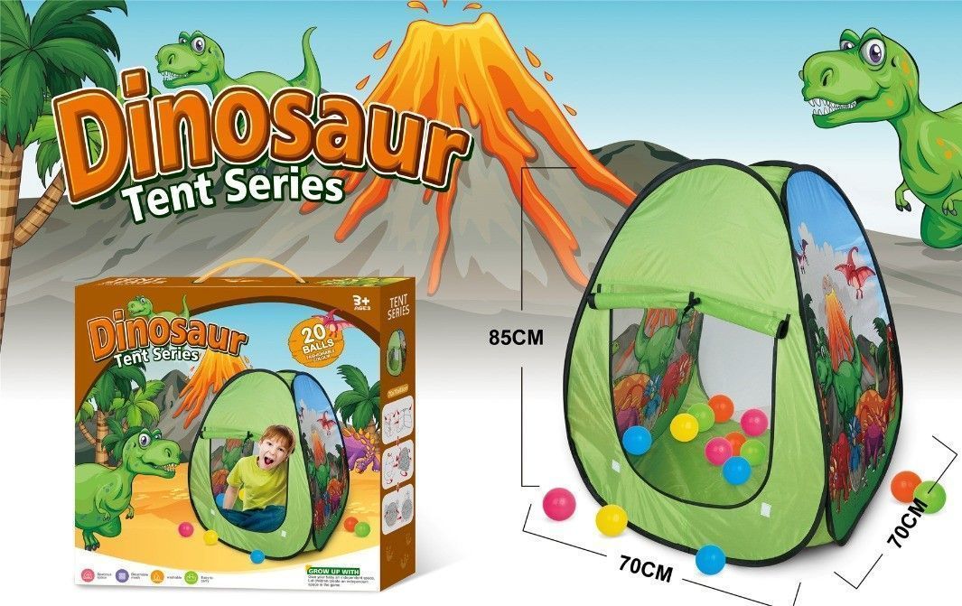 Carpa Infantil De Dinosaurio Con 20 Pelotas De Colores-4