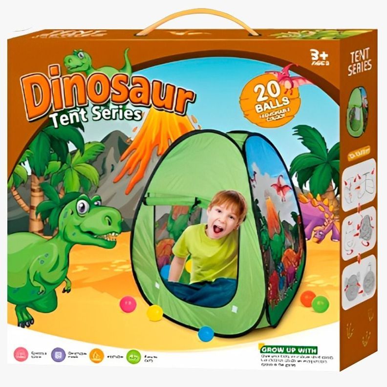 Carpa Infantil De Dinosaurio Con 20 Pelotas De Colores-2