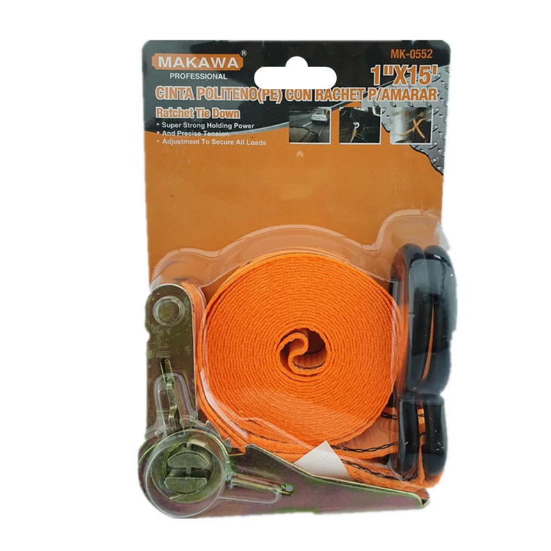Eslinga Cinta Amarre Con Ratchet 1 PulG X 15 Ft Mk-0