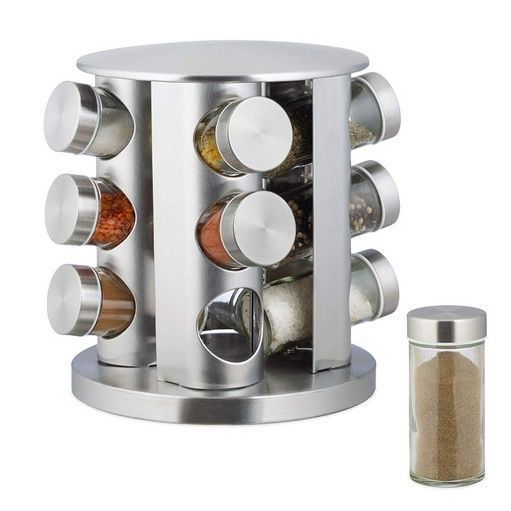 Set De Especiero Giratorio Metálico 12 PCS-2