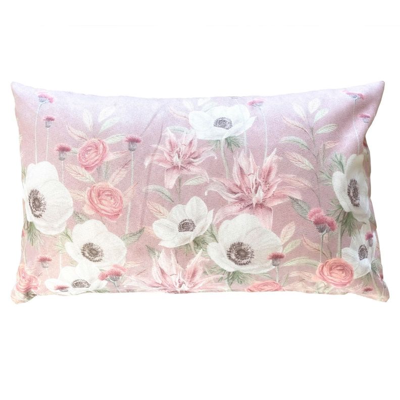 FUNDA COJÍN GAMUZA ANÉMONE BLANCA 50X30-0