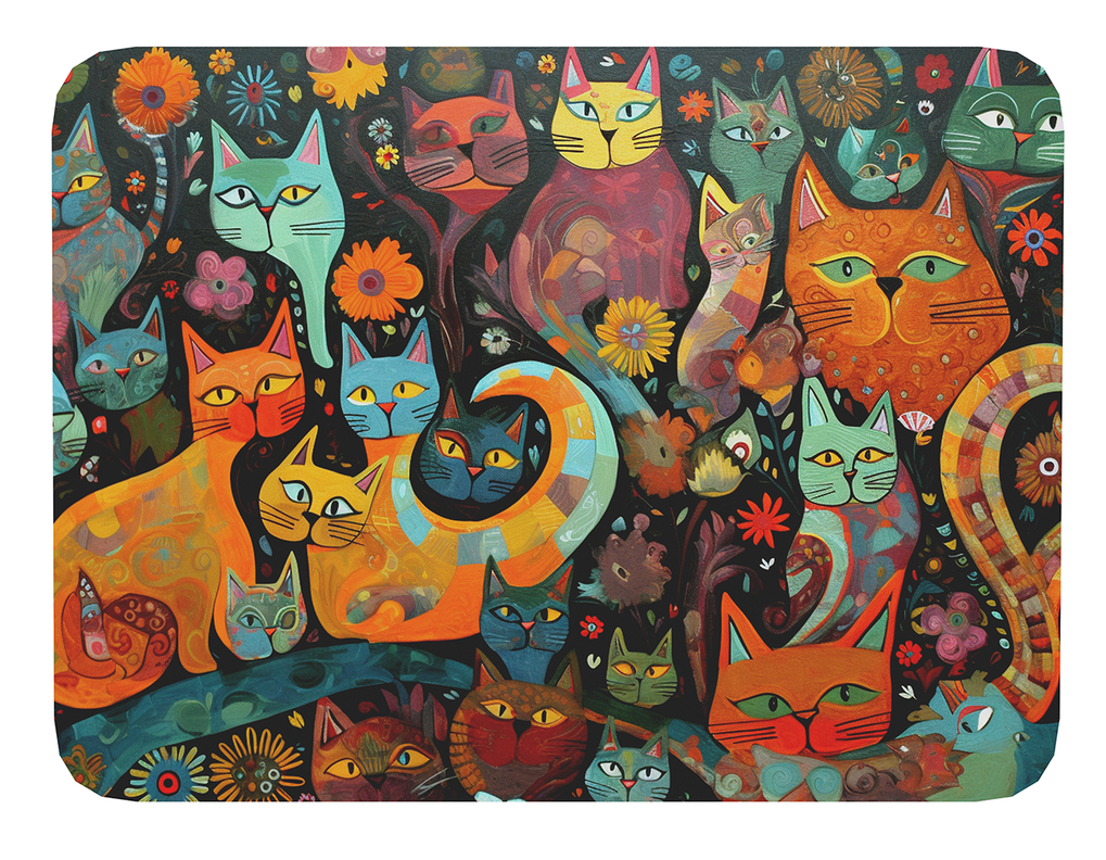 Mouse Pad Gato Arte de animales - 17cm X 21cm D31-0