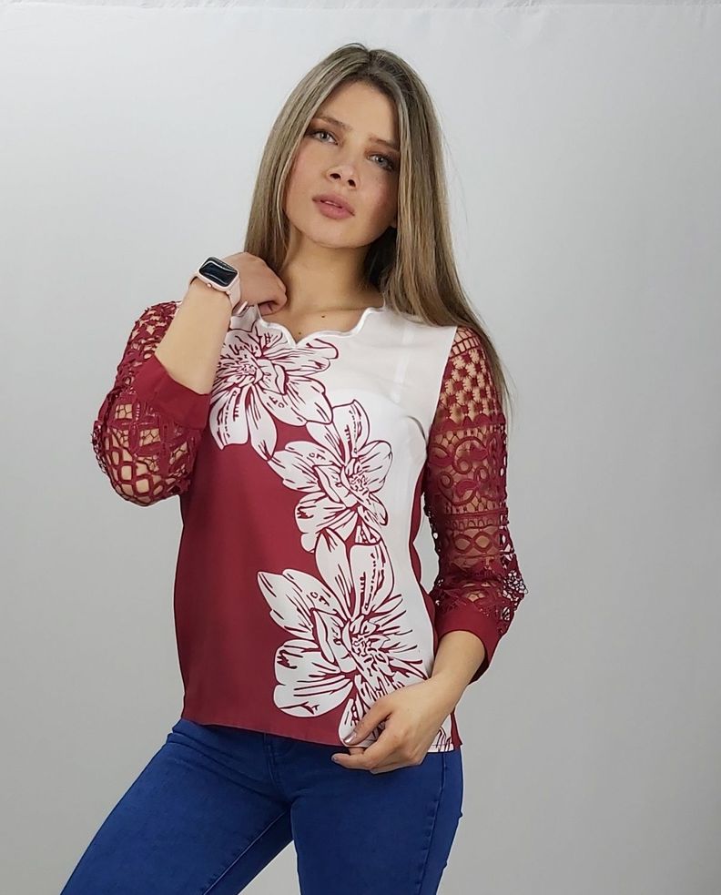 Polera printer flor-0