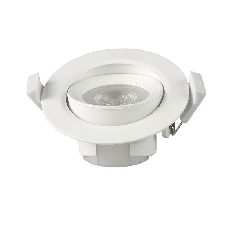 Pack 5 Foco Basculante LED Embutido Spot 6,5W 3000K Redondo Para Cielo-3