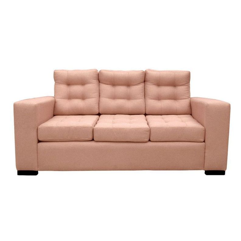 Sofa Antu Felpa Palo Rosa 3 Cuerpos