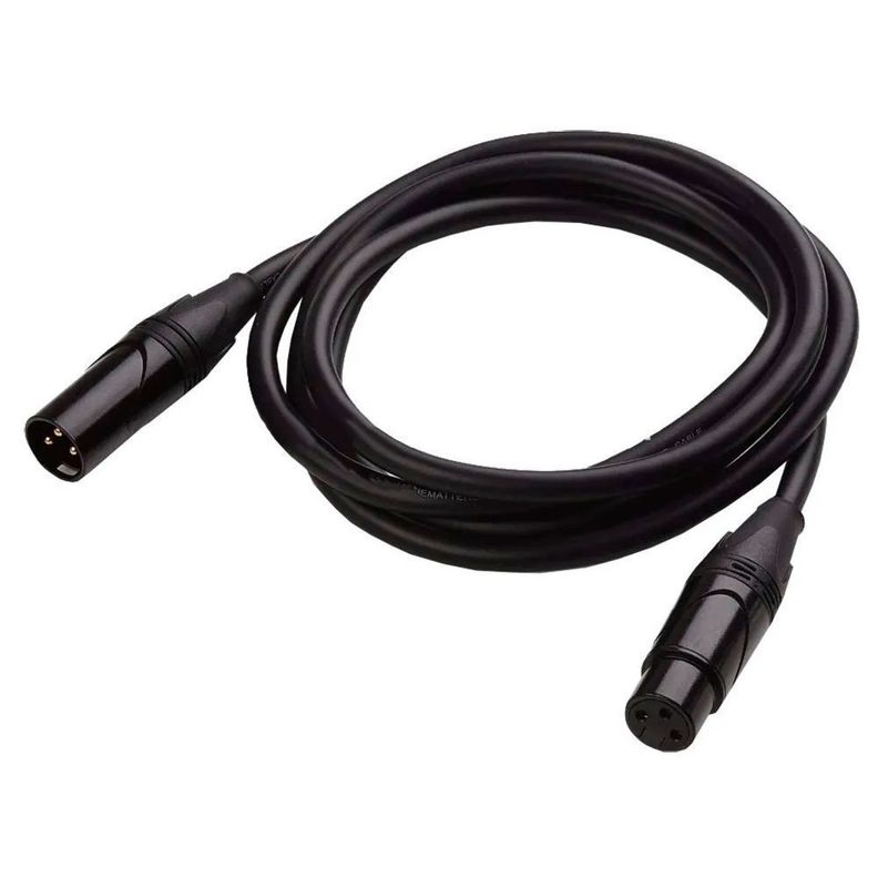 Cable Xlr Macho A Hembra 3 Mt Negro Conectores Metalicos-0