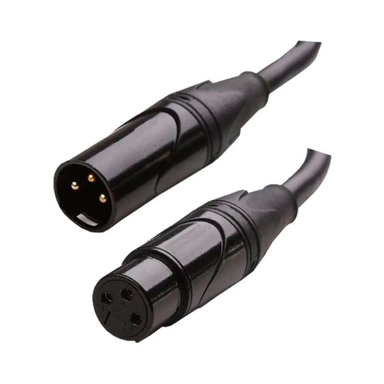 Cable Xlr Macho A Hembra 3 Mt Negro Conectores Metalicos-1