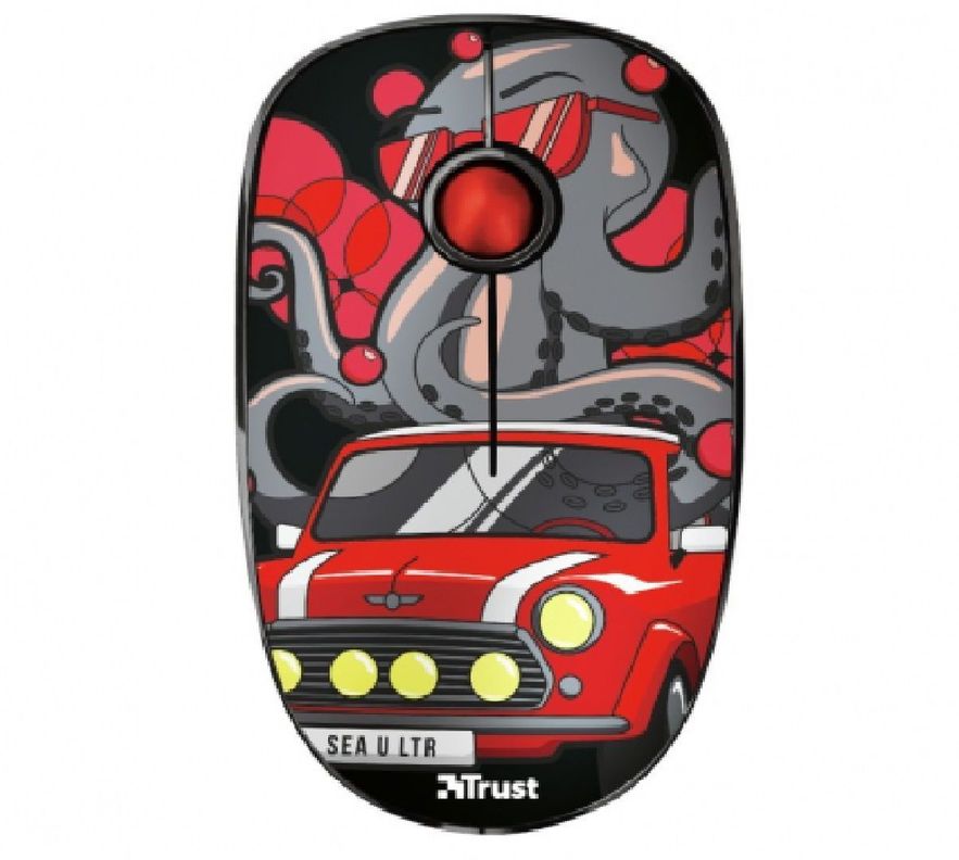 Mouse Inalámbrico Con Clics Silencioso Trust Rojo-1