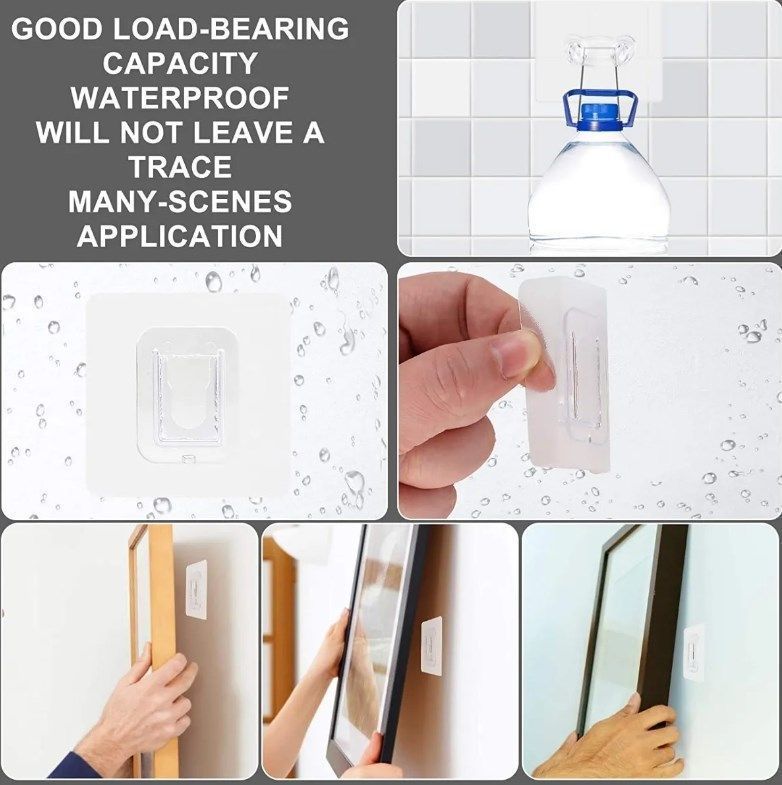 Pack 10 Ganchos De Pared Adhesivos De Doble Cara (20 Piezas)-4