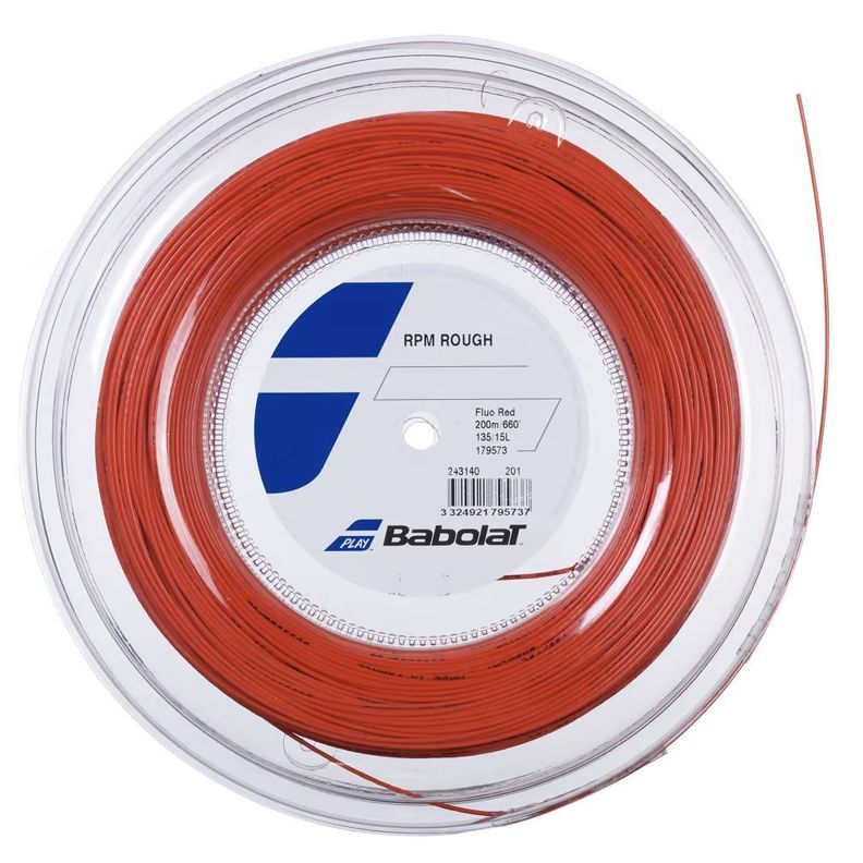 CUERDA DE TENIS BABOLAT RPM ROUGH FLUO 1.30X200MTS Rojo