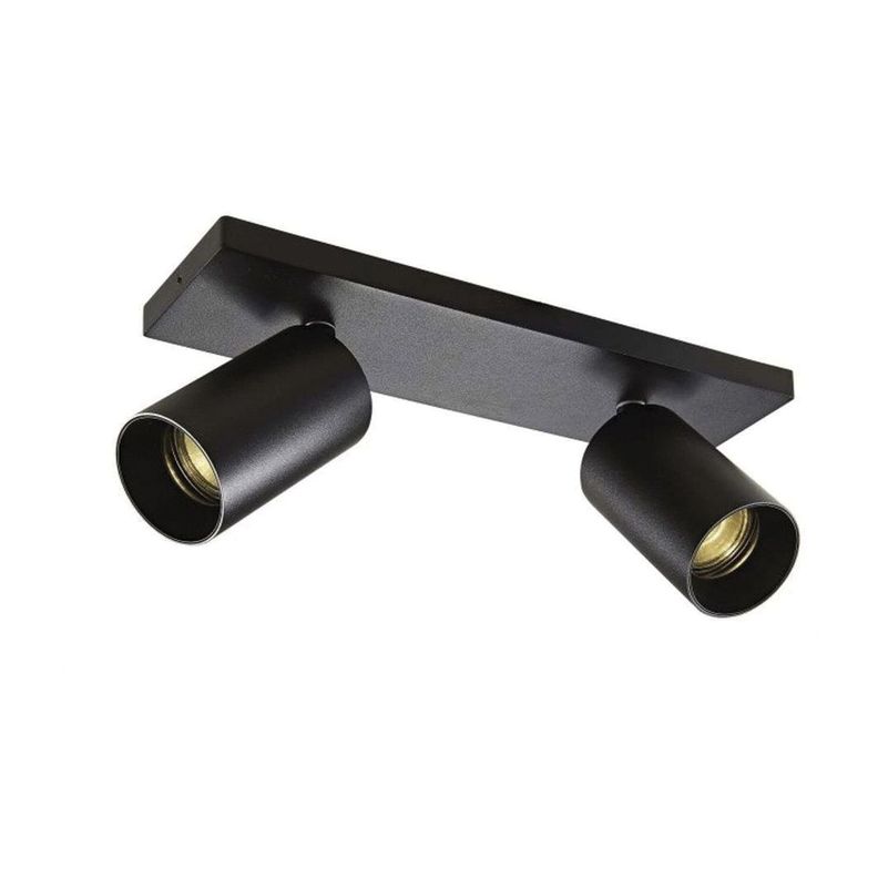 Foco Spotlight Negro 2x Con Ampolleta 5,5W GU-10 Cálida M-1