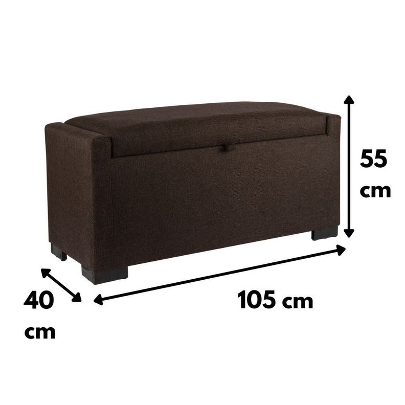 Banqueta con Baúl Leyzy Café-Moro Omega 40X55X105 cm Máxima Design-3
