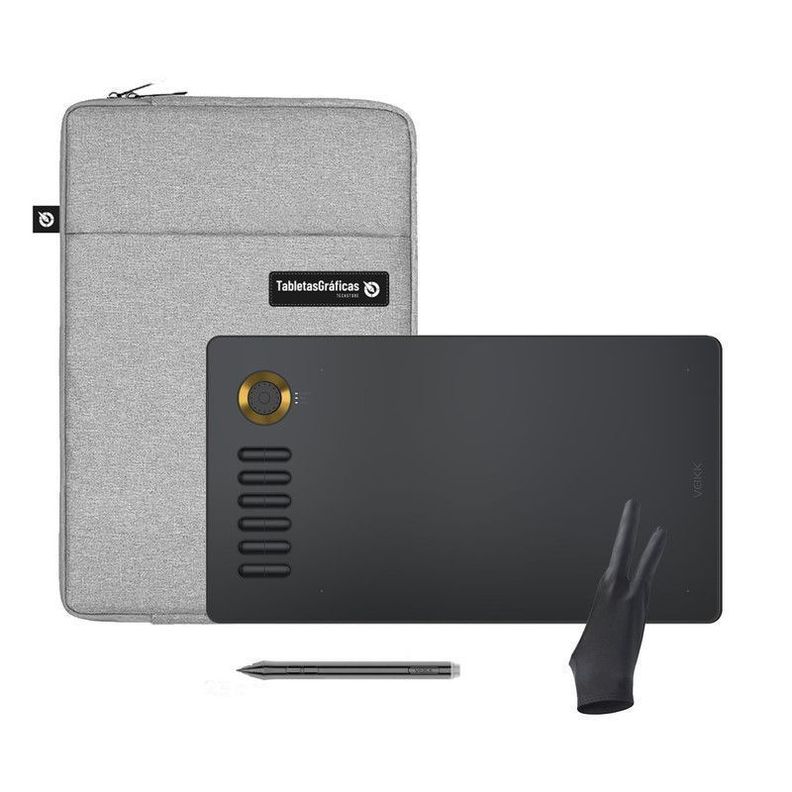 Tableta Gráfica Veikk A15 Pro Gold Pen Tablet Pack-0
