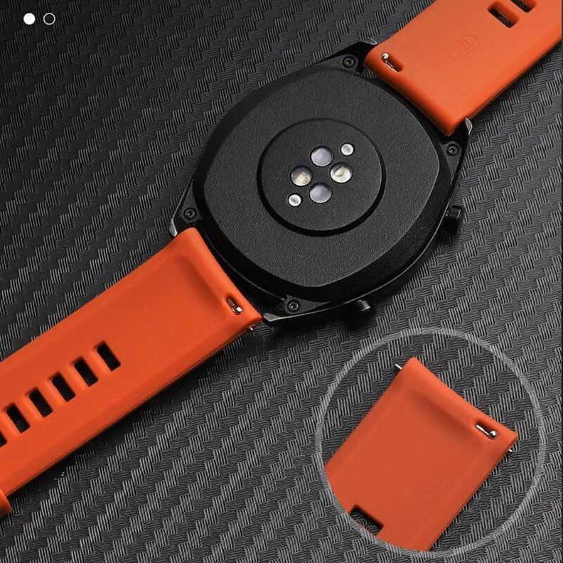 Correa Silicona Para Huawei  Watch Gt / Gt2/ Gt 2e/ Gt2 Pro 46mm / Honor/  Verde Fluoresc-2