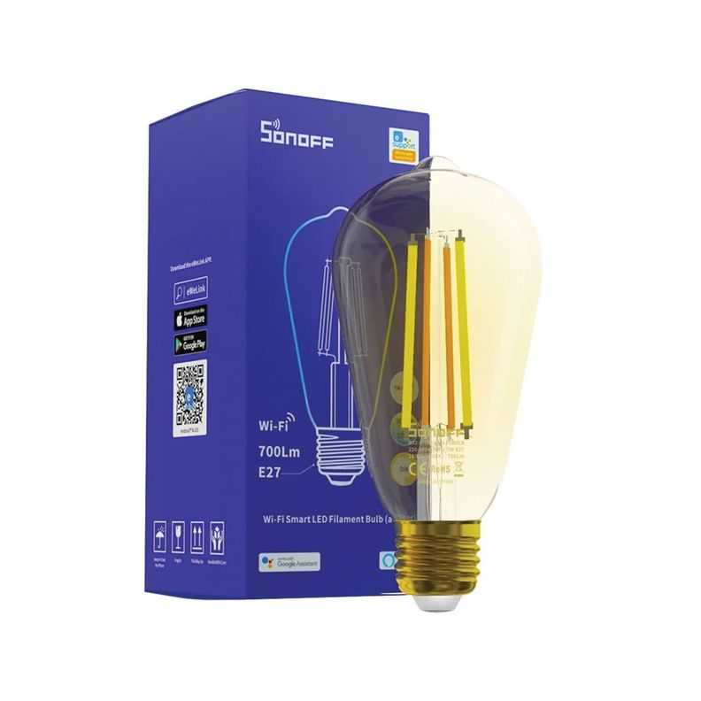 Pack 3 Ampolletas Edison Smart LED Filamento B02 F-ST64 Sonoff-1