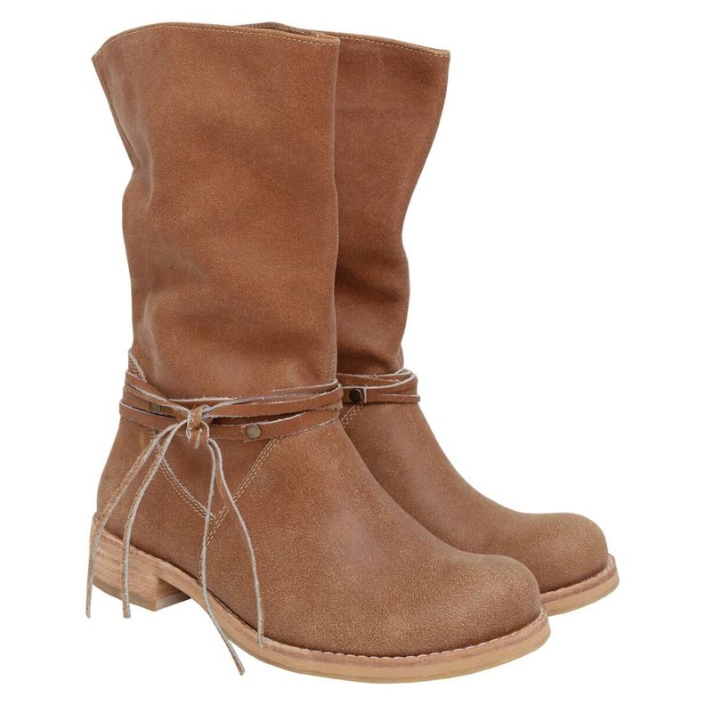 Bota Andrea Cuero Camel-0