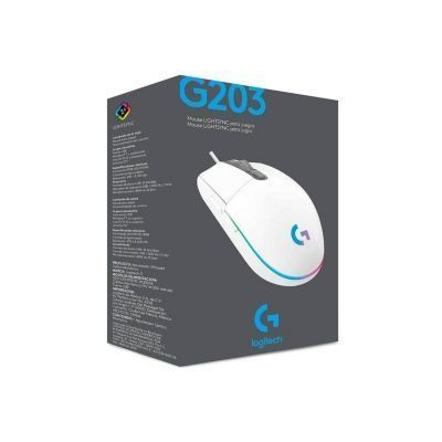 Mouse Gamer Logitech G203 RGB Blanco-1