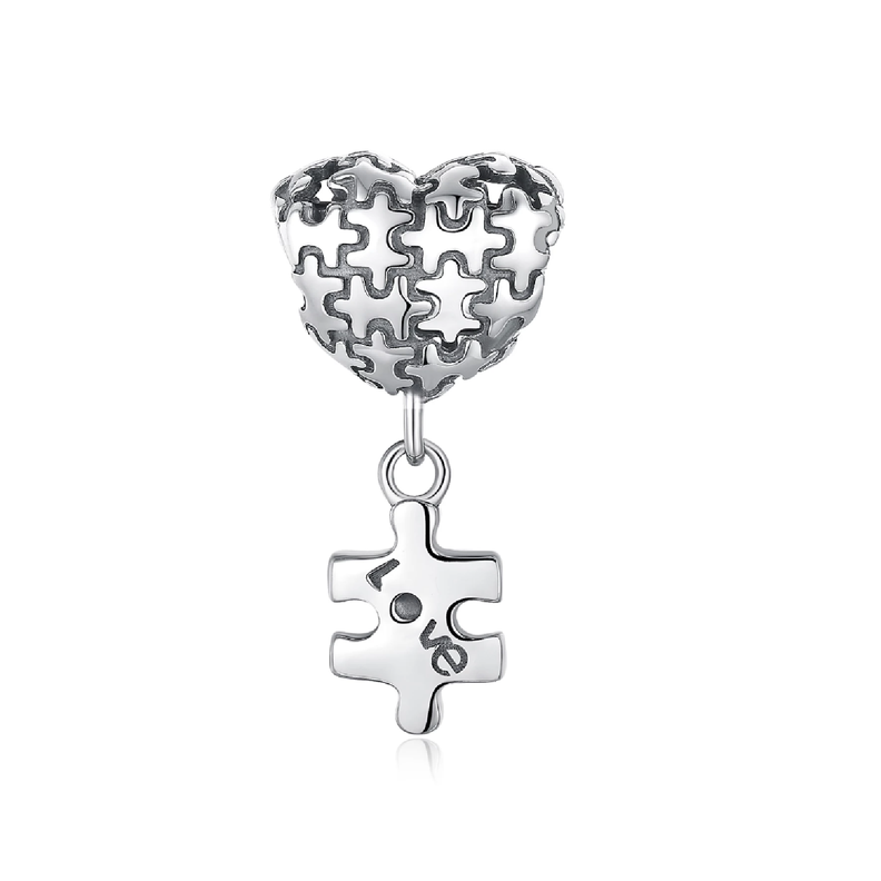 Charm Corazón de Autismo en Plata Fina 925 SILVER HEART-0