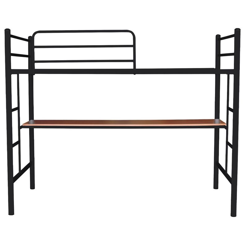 Cama Alta 1.5 Negro Con Escritorio-0