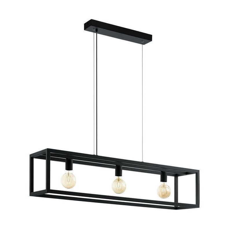LAMPARA COLGANTE COLGAR ELSWICK ACERO NEGRO E27 3X60W IP20 COD.49564-0