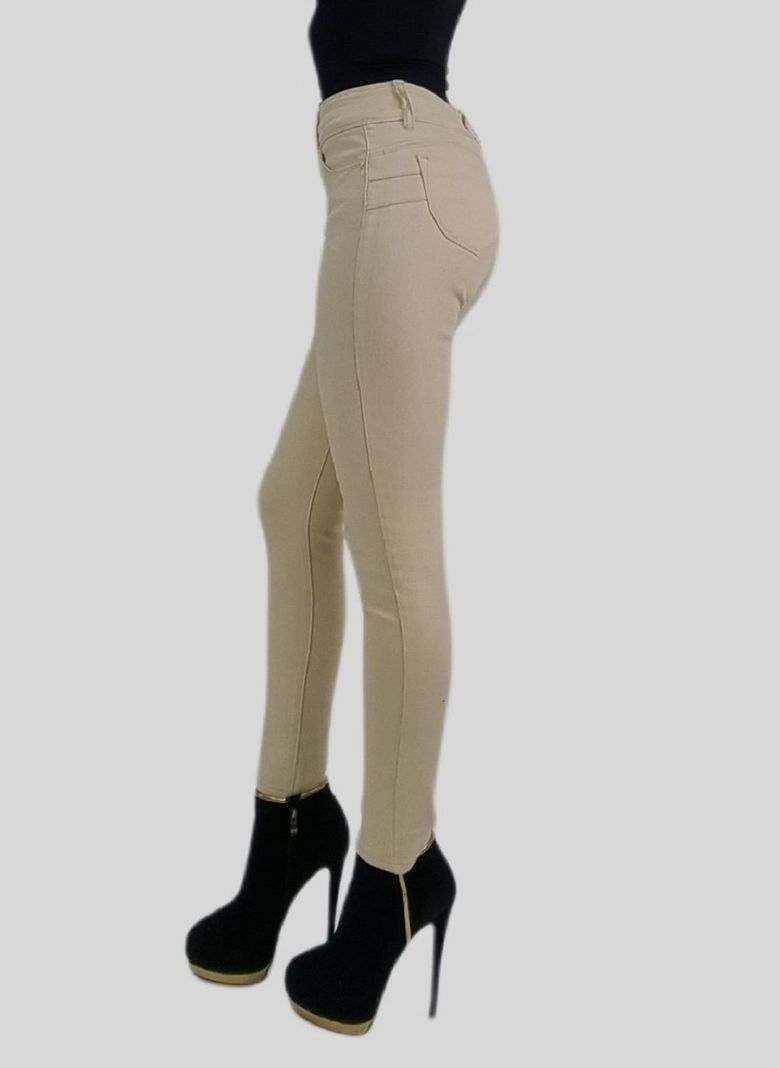 Jeans skinny t.alto beige-2