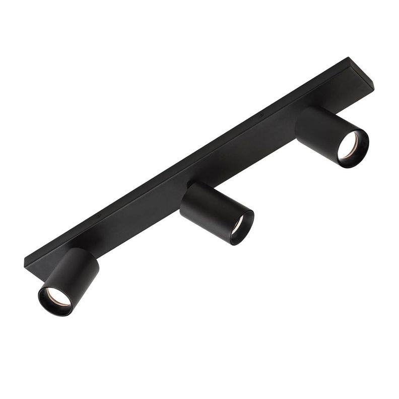 Foco Spotlight Negro 3x Con Ampolleta 5,5W GU-10 Cálida M-1