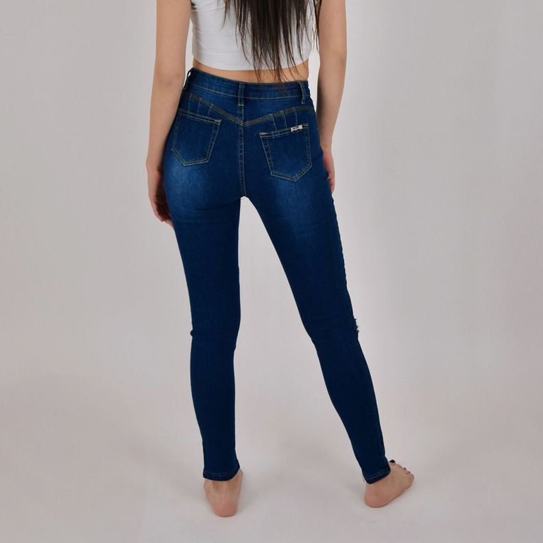 Jeans de Mujer Skinny Destroyed 5 Botones-1